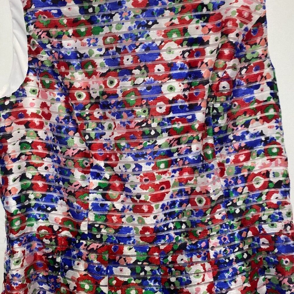 Tommy Hilfiger Women's Multicolor Floral Shadow Stripe Fit & Flare Dress Size 10 - Picture 4 of 8